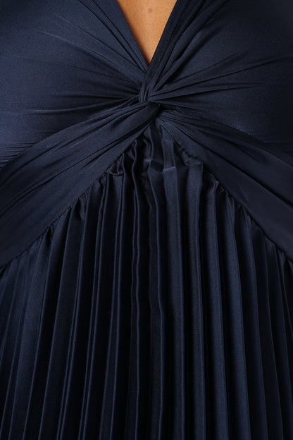 Nova Flutter Sleeve Midi Dress Navy