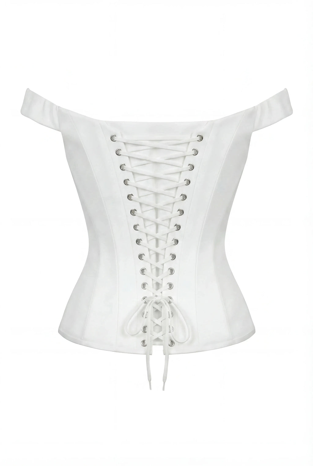 Soft White Corset with Lace Trim