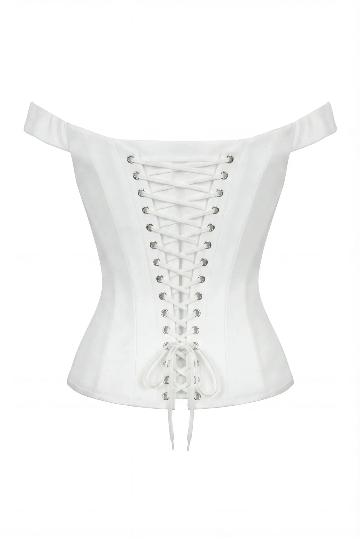 Soft White Corset with Lace Trim