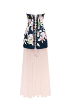 2 in 1 floral mini dress with a detachable light peach underskirt