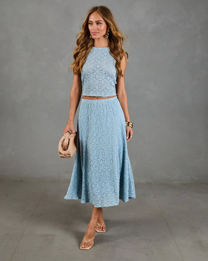 Refined Style Smocked Floral Lace Tank Top