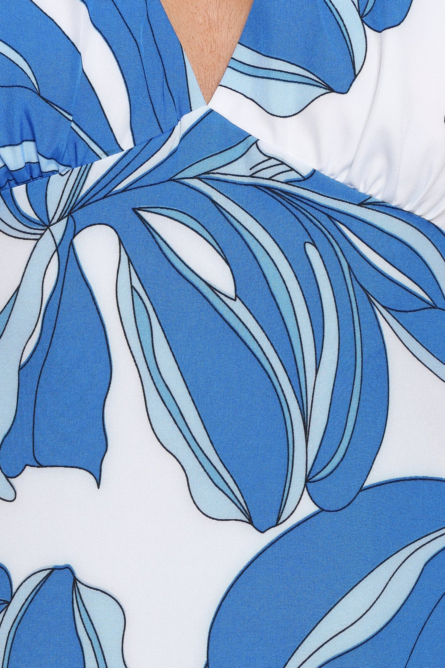 Minyama Halterneck Mini Dress Blue Palm