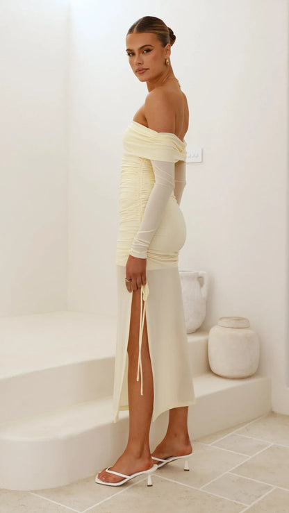 Isadora Off Shoulder Maxi Dress Yellow