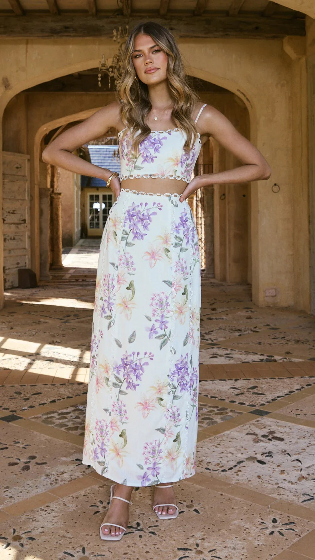 Kiva Crop Top Botanical Bloom