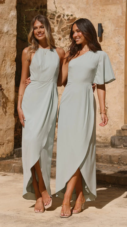 Genevieve Boat Neck Maxi Dress Sage
