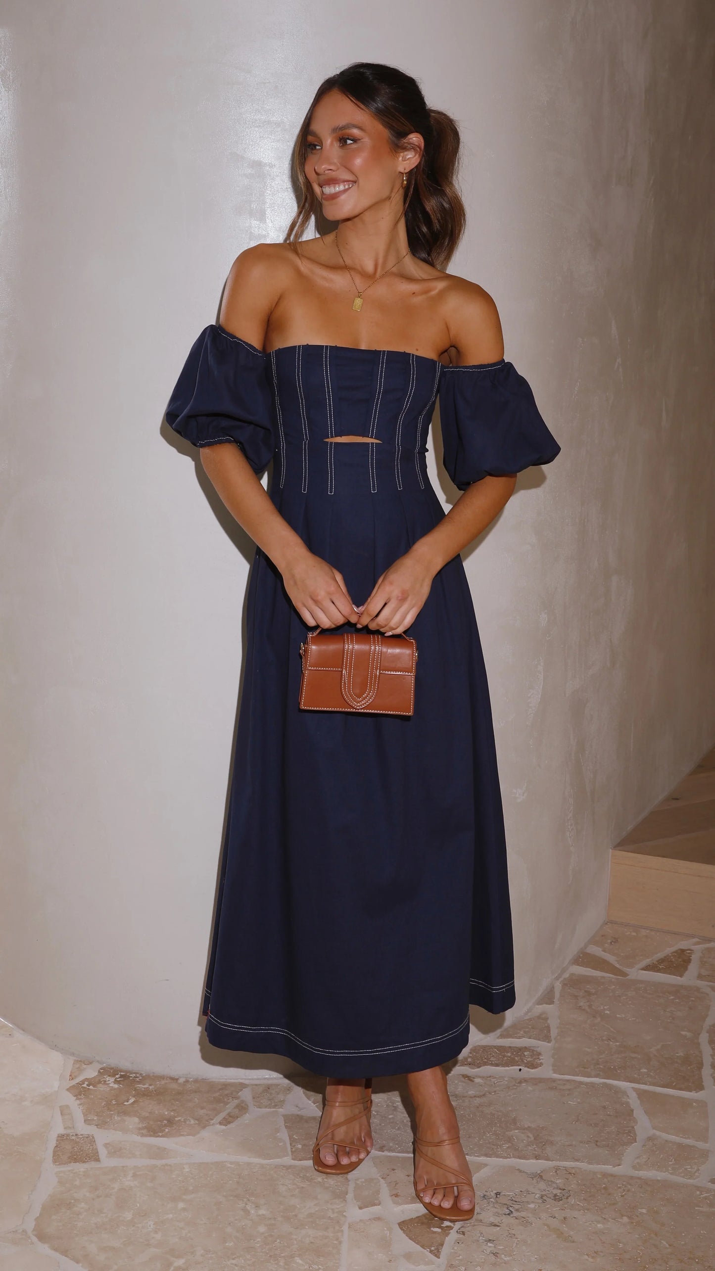Claira Midi Dress Navy