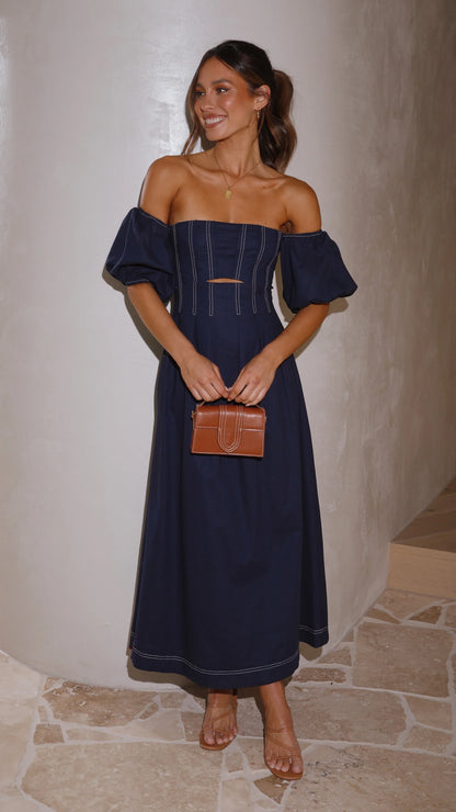 Claira Midi Dress Navy