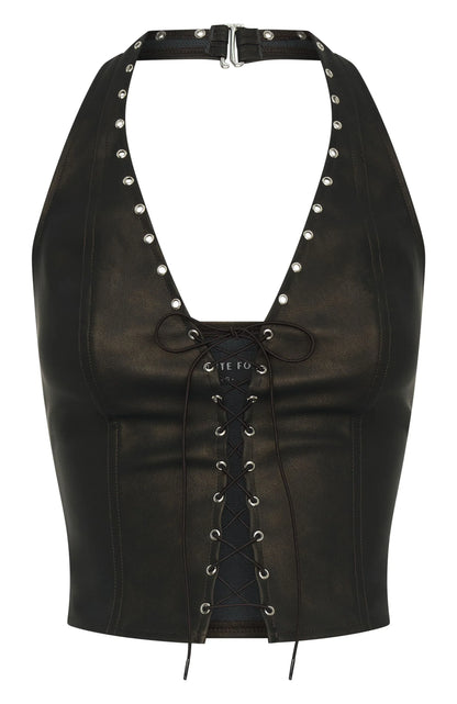 Falling Star PU Bustier Chocolate