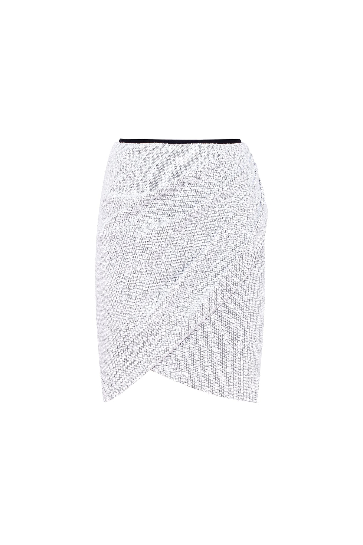 White sequined wrapped mini skirt Midnight Walk