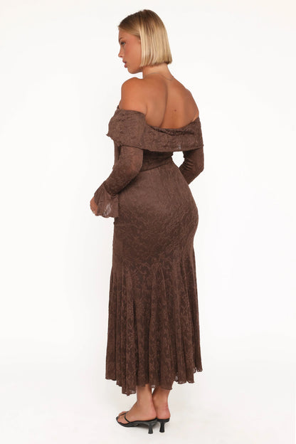 Bromley Lace Skirt Set Brown