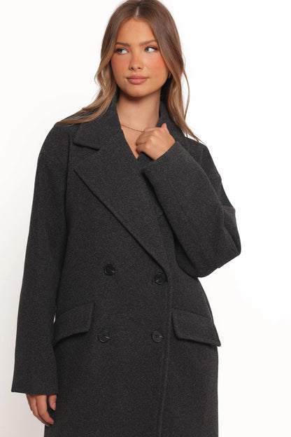 Brylie Oversized Coat Charcoal