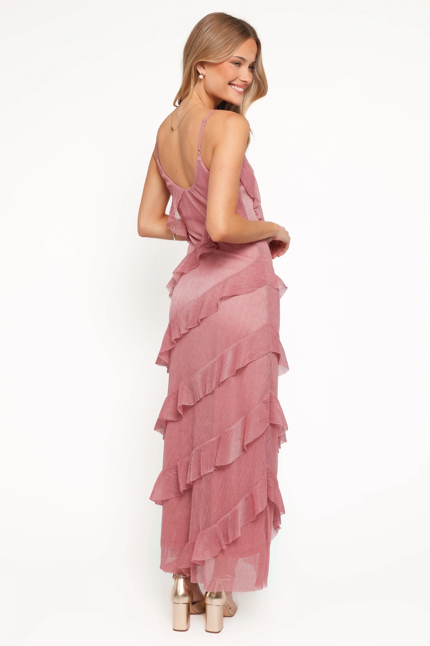 Ciao Ruffles Maxi Dress Pink