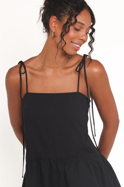 Rubie Tie Shoulder Romper Black
