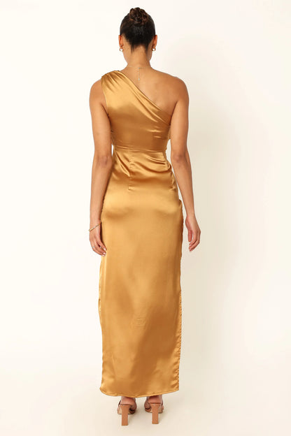 Nadia One Shoulder Maxi Dress Bronze