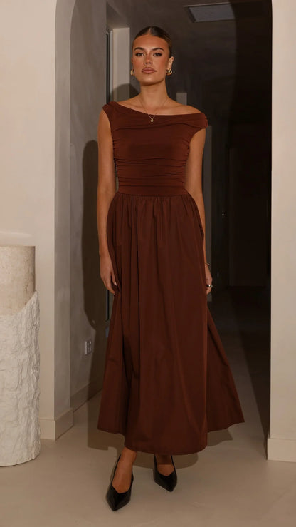 Immy Midi Dress Brown