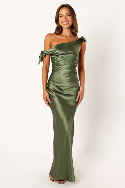 Selma Off Shoulder Maxi Dress Olive