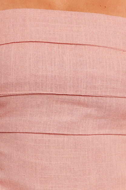 Patterson Tie Shoulder Midi Dress Blush