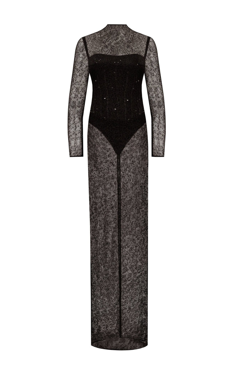 Crystal embellished striking maxi dress