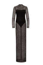 Crystal embellished striking maxi dress