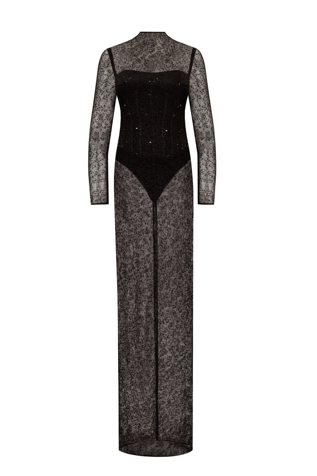Crystal embellished striking maxi dress
