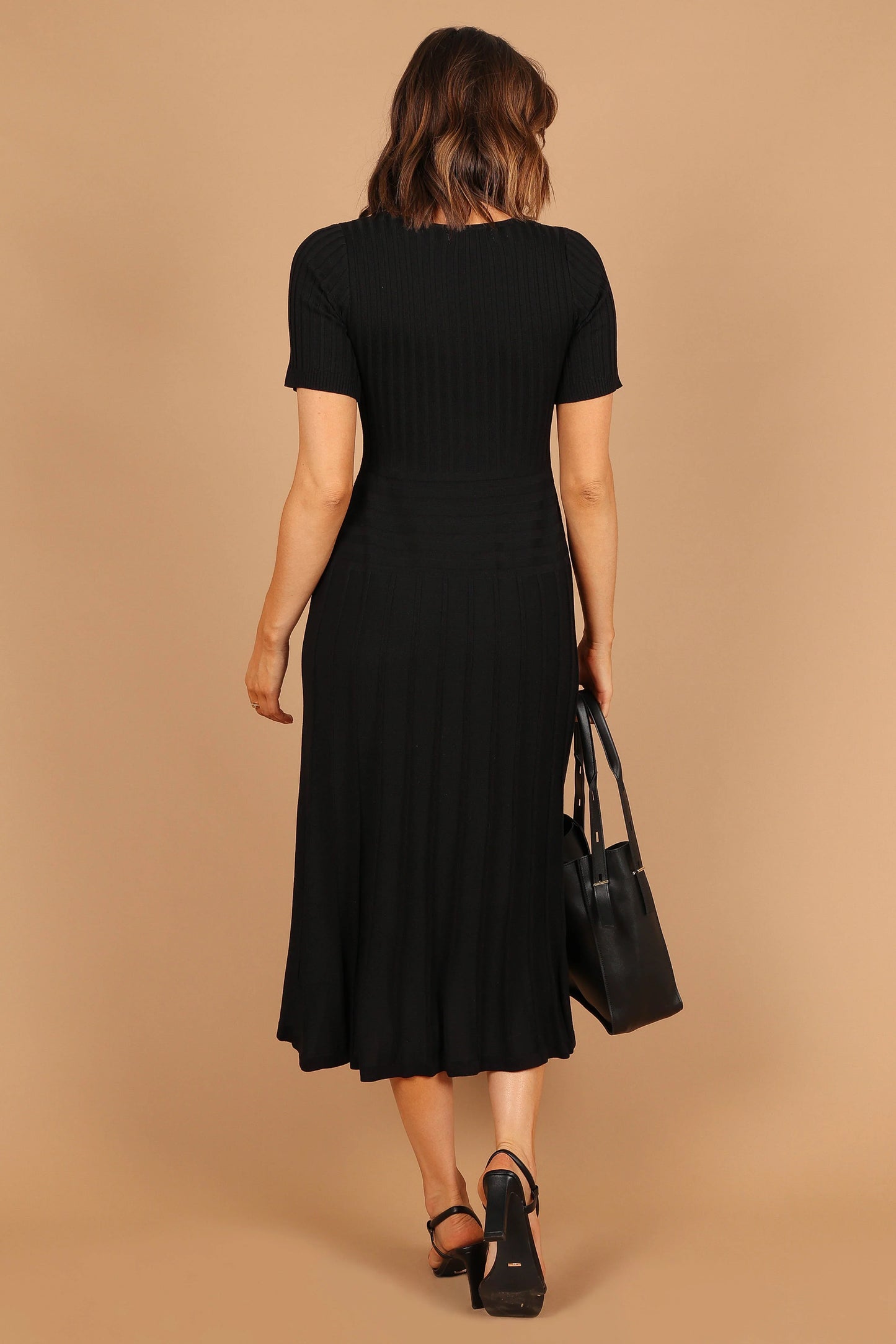 Audrina Knit Midi Dress Black