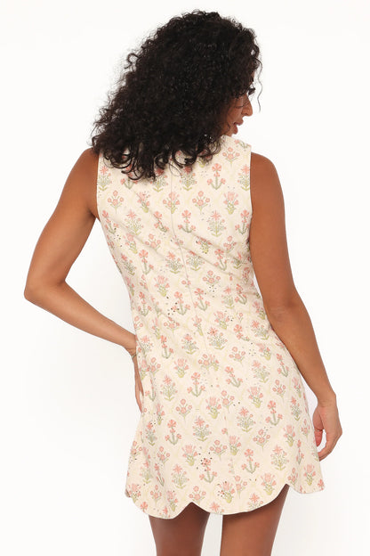Memphis Mini Dress Coral Floral
