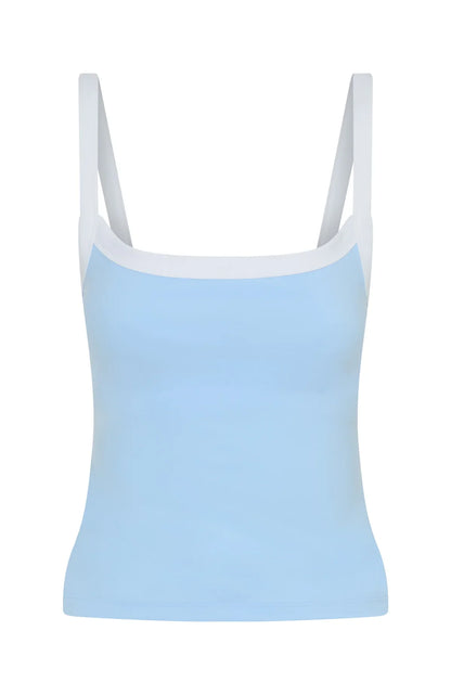 Nows The Time Active Tank Baby Blue White