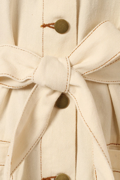 Otto Long Sleeve Mini Denim Dress Sand