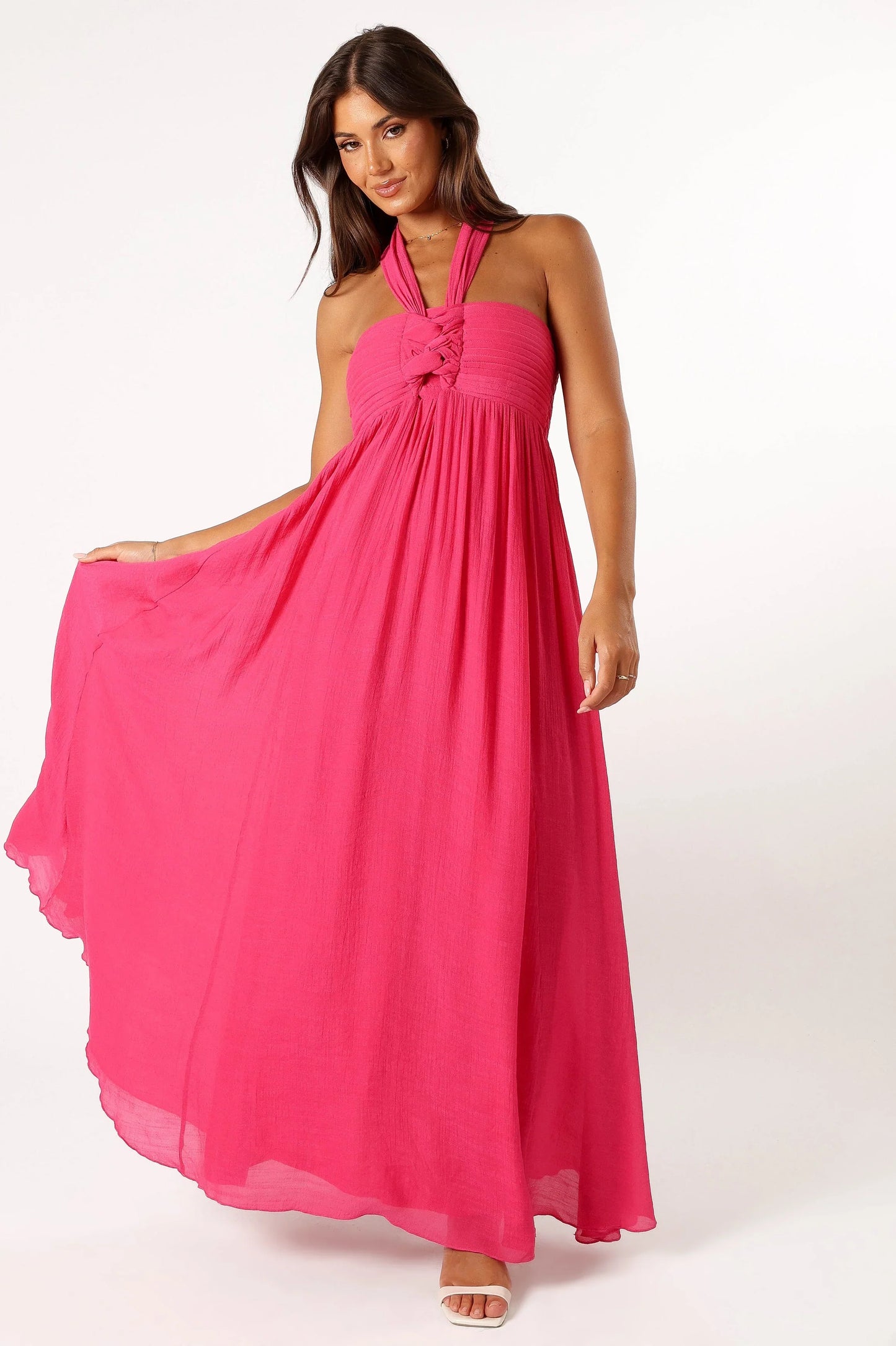 Everdeen Halterneck Maxi Dress Fuchsia