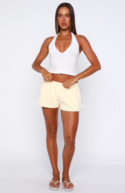 Share Your Location Lounge Shorts Lemon White