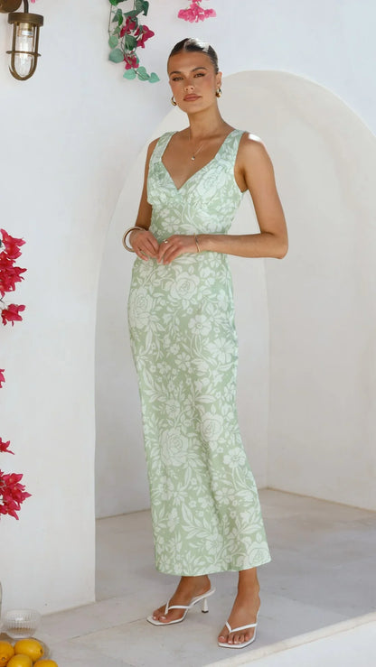 Rubie Maxi Dress Lime Floral