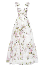 Apple Blossom Tender floral maxi tie strap dress