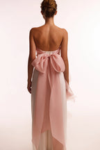 Dreamy off shoulder blouse with meringue flounces in misty rose Midnight Walk