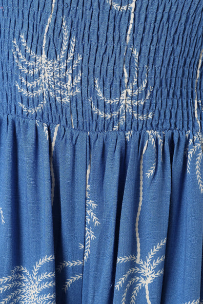 Ginelle Jumpsuit Blue Palm Print