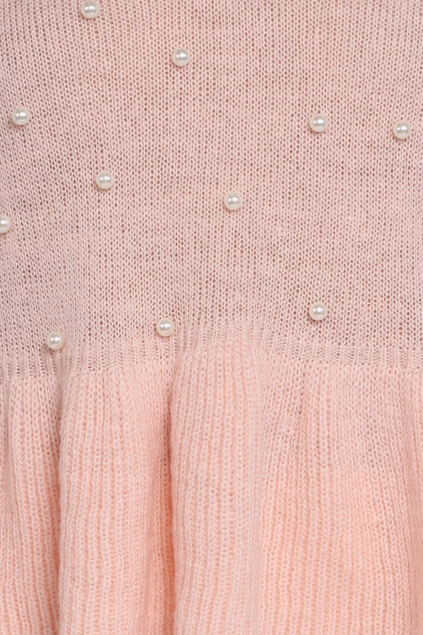 Molly Pearl Peplum Knit Sweater Light Pink