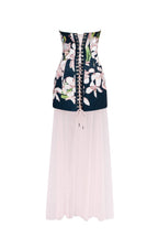 2 in 1 floral mini dress with a detachable candy pink sheer underskirt