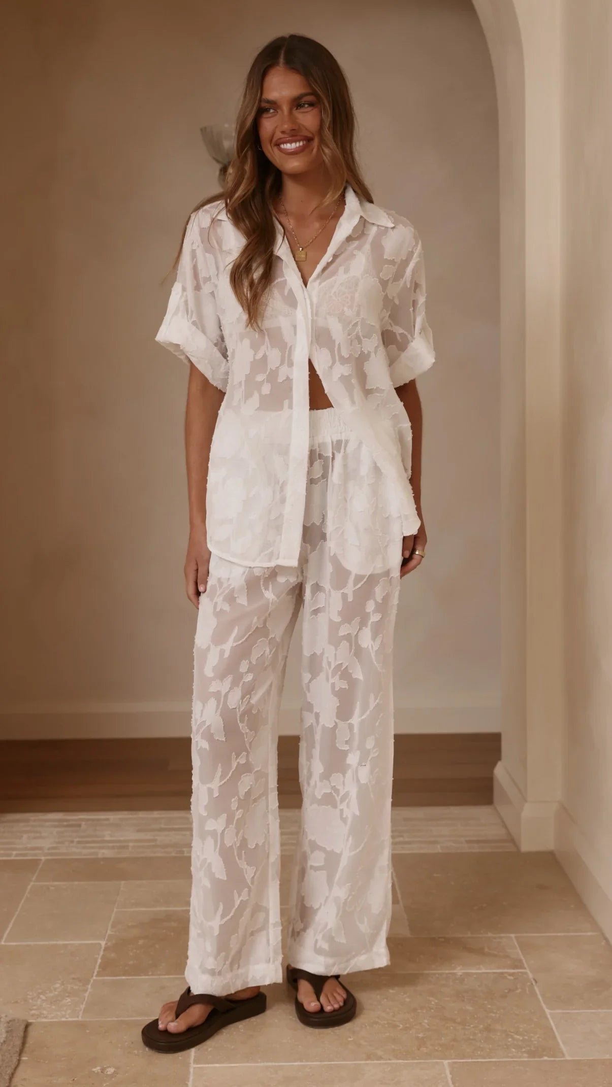 Mollie Lace Shirt White