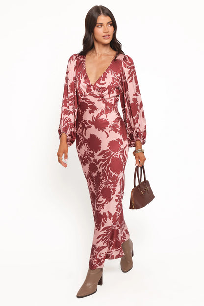 Varly Long Sleeve Dress Pale Burgundy