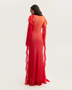 Flowy coral maxi dress Xo Xo