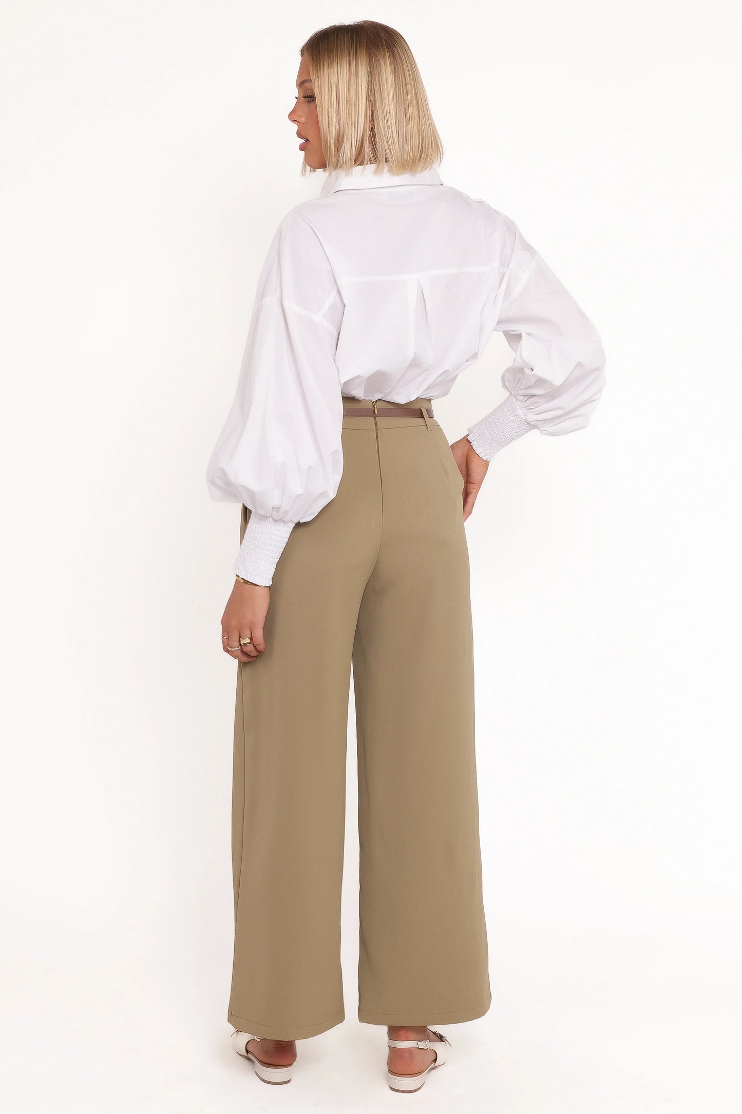 Ceres Belted Wide Leg Pant Olive