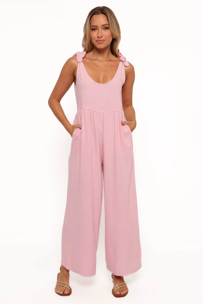 Ayla Linen Jumpsuit Pale Pink