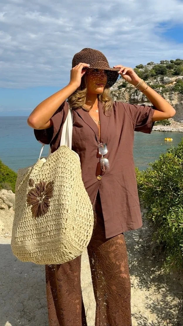 Azura Shirt And Pants Set Brown