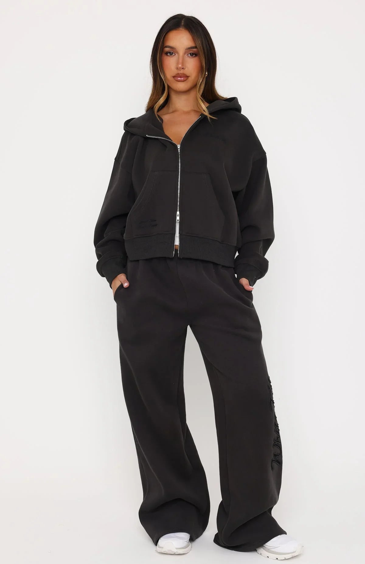 Studio 17 Willa Wide Leg Sweatpants Charcoal