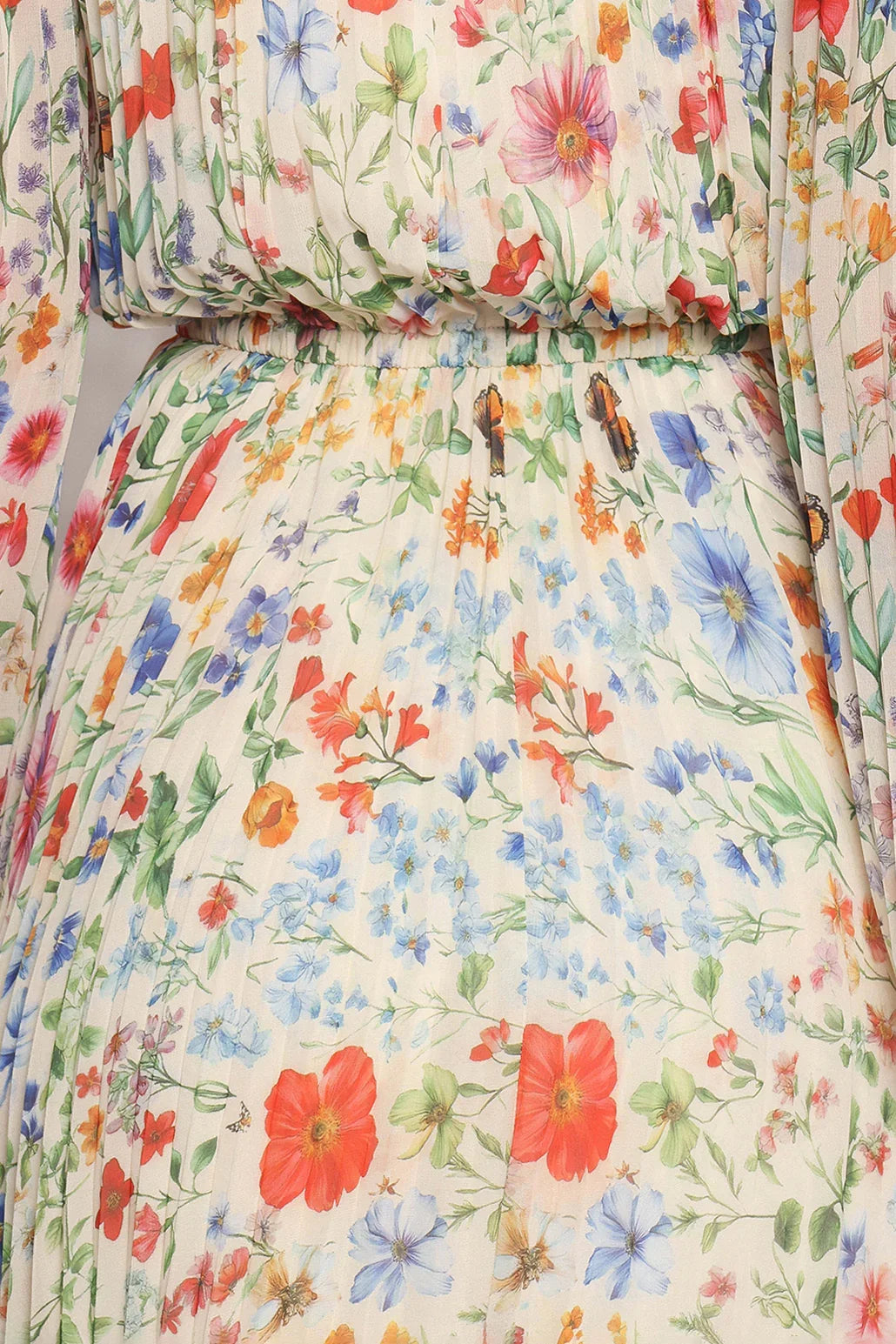 Hilary Pleated Maxi Dress Garden Floral