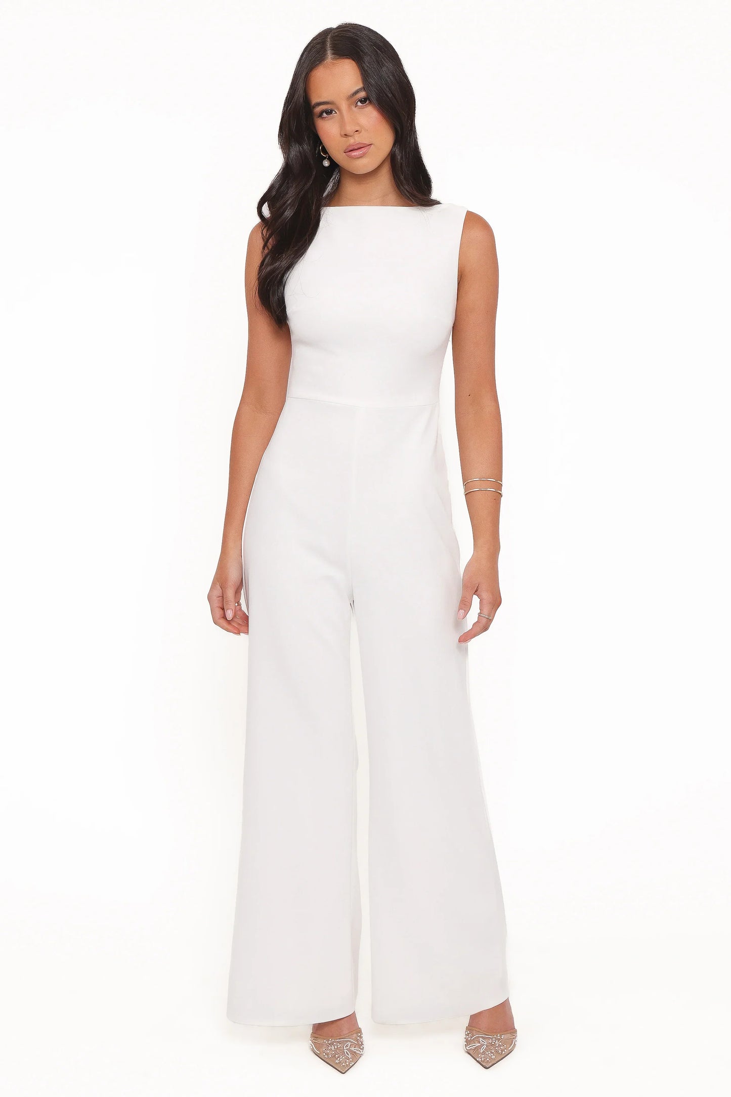 Brenda Lace Back Jumpsuit White