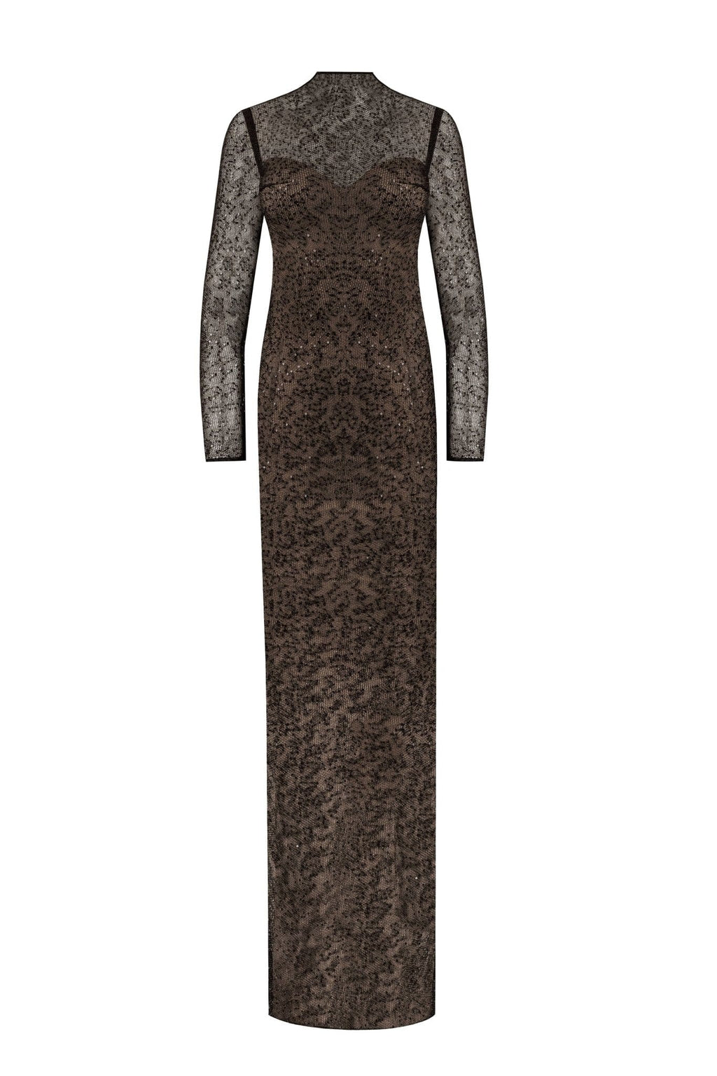 Crystal embellished striking maxi dress