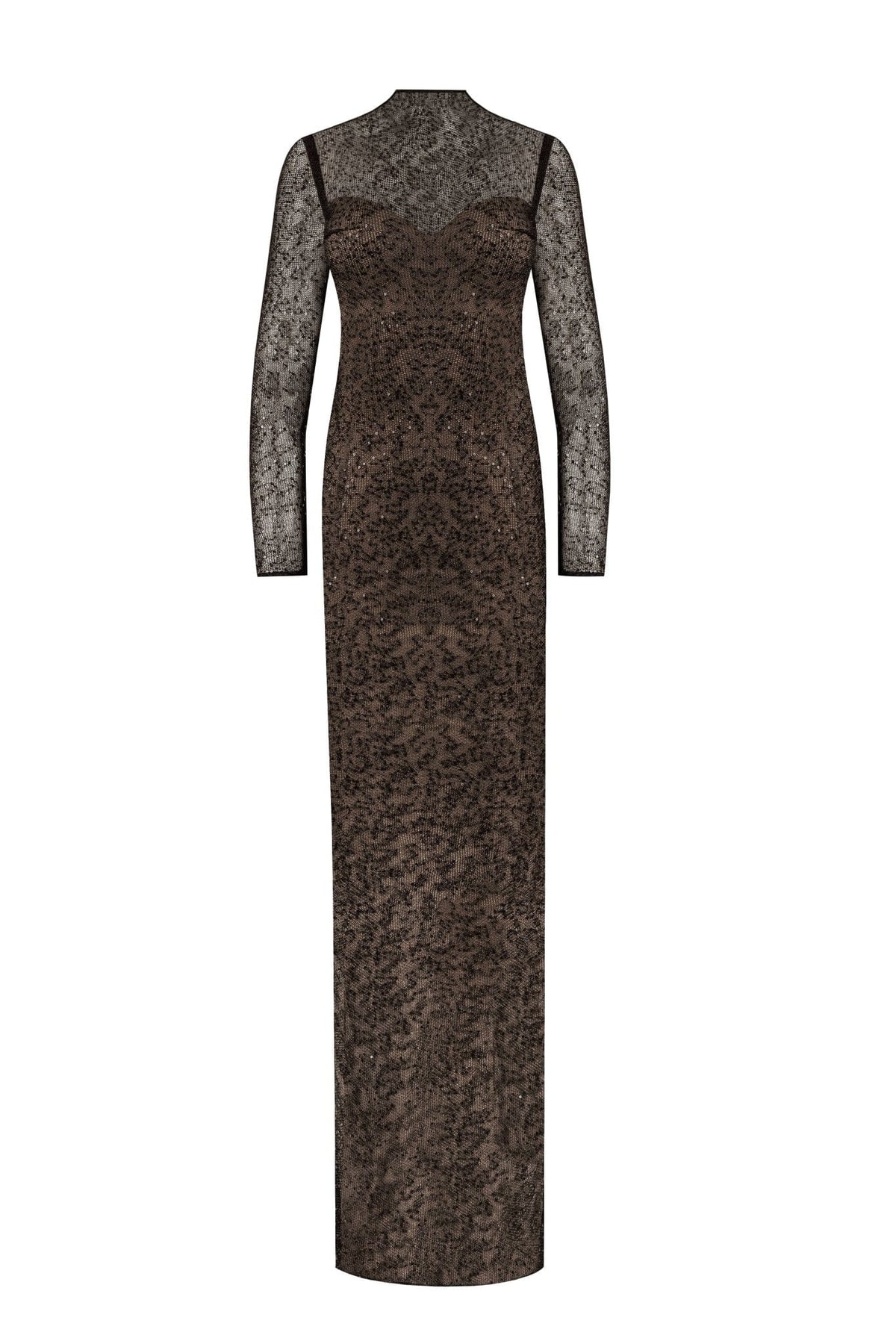 Crystal embellished striking maxi dress