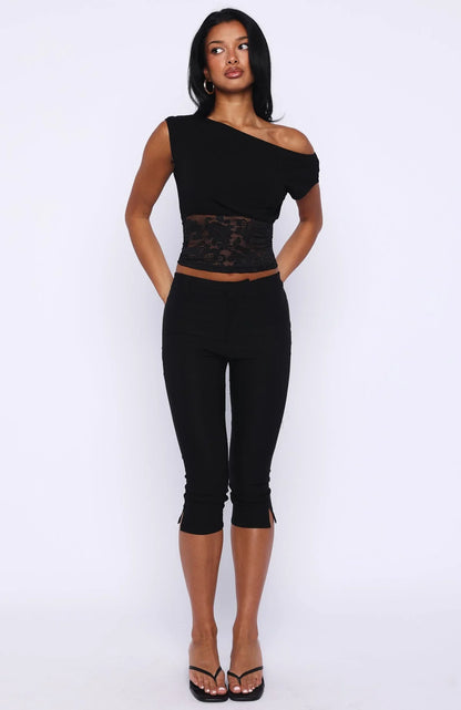 Mesmerised Eyes Off Shoulder Top Black