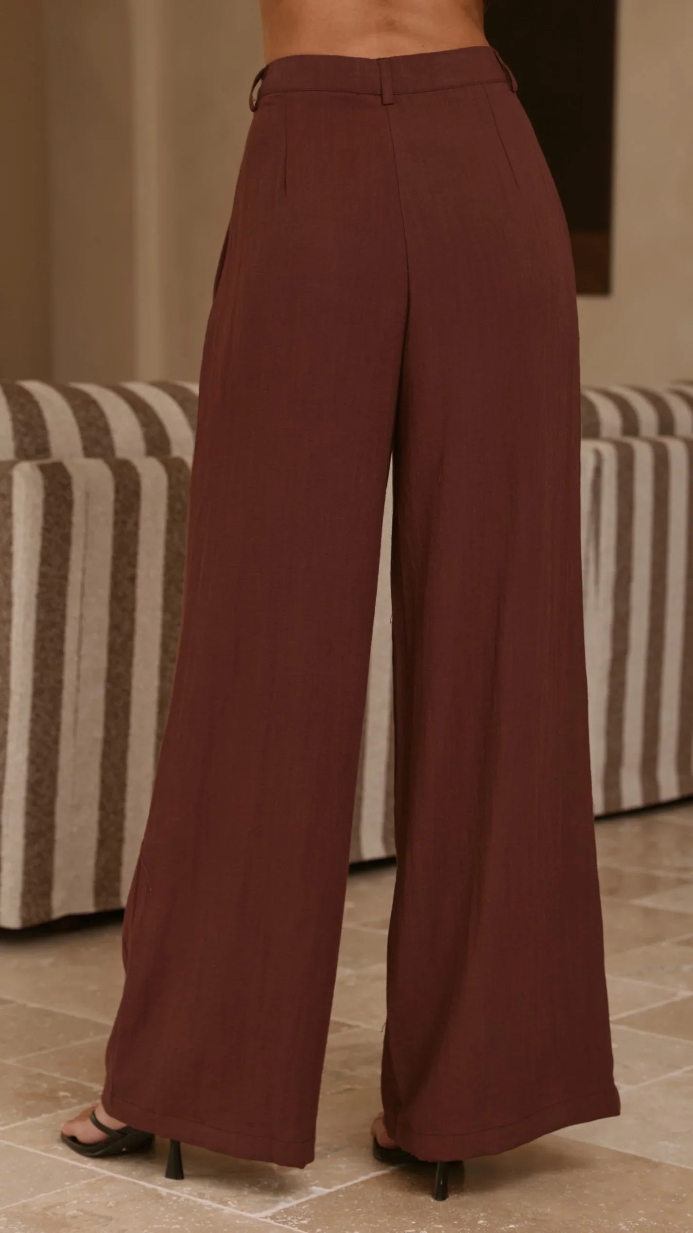 Leela One Shoulder Top and Pants Set Brown