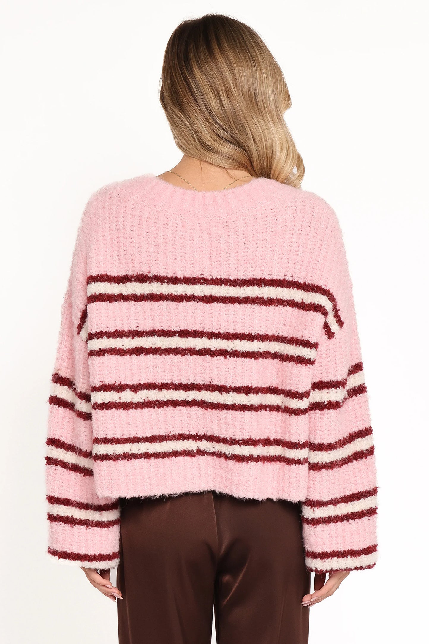 Albertine Cardigan Pink Stripe